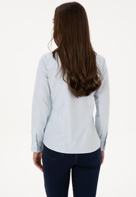 Kadın Açık Mavi Uzun Kollu Basic Gömlek - 50318222007