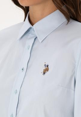 Kadın Açık Mavi Uzun Kollu Basic Gömlek - 50318222007