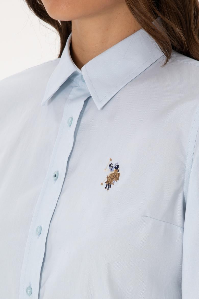 Kadın Açık Mavi Uzun Kollu Basic Gömlek - 50318222007