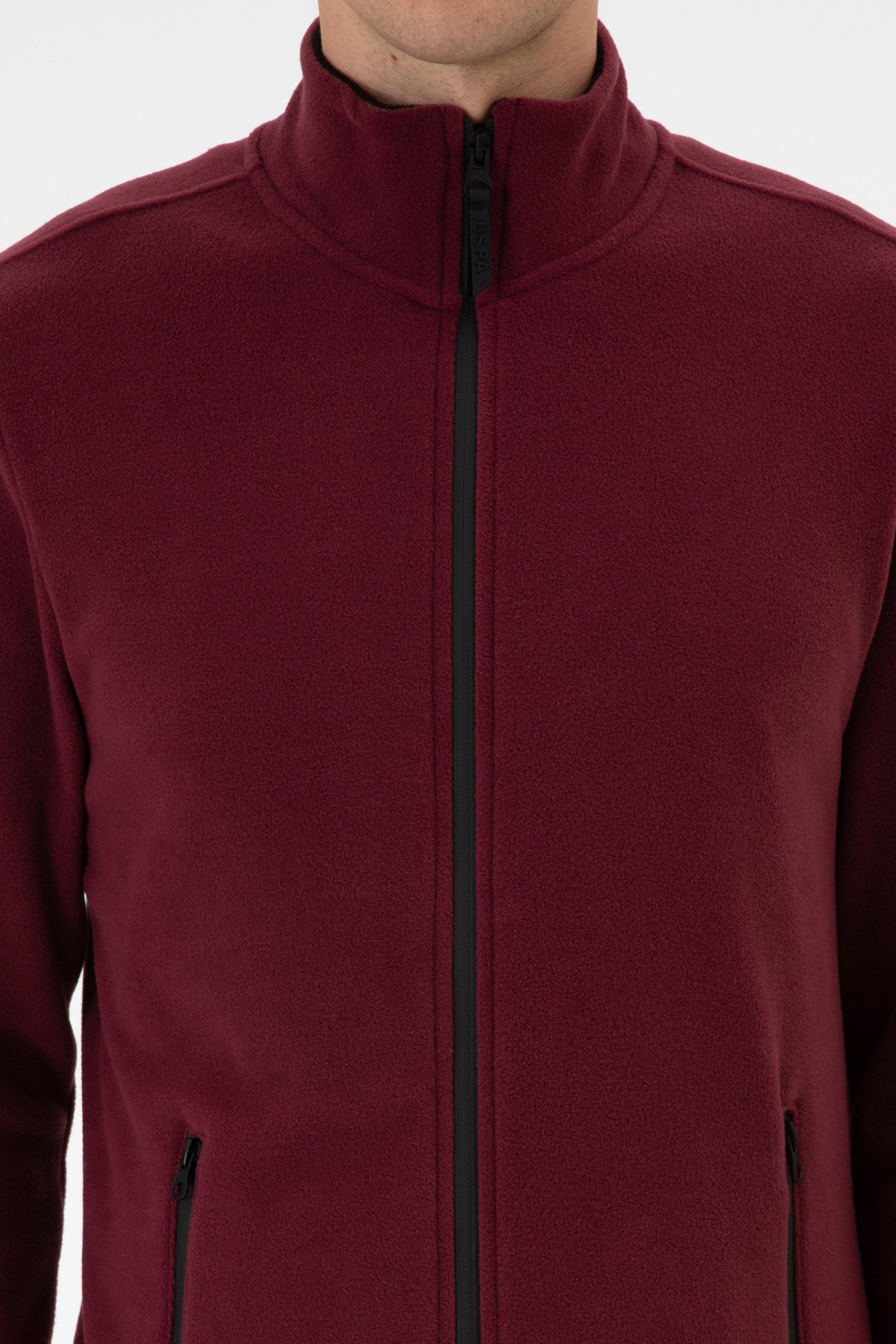 Erkek Regular Fit Bordo Polar Örme Hırka
