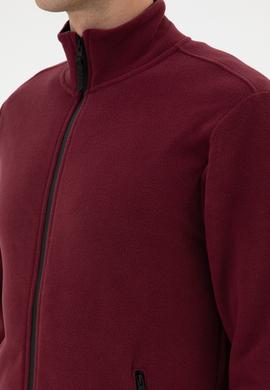 Erkek Regular Fit Bordo Polar Örme Hırka - 50313779049