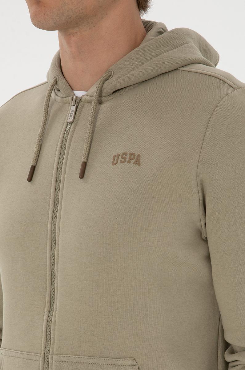 Erkek Regular Fit Açık Haki Şardonlu Örme Hırka