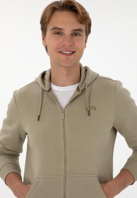 Erkek Regular Fit Açık Haki Şardonlu Örme Hırka - 50313755066