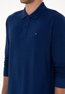 Erkek Regular Fit Polo Yaka İndigo Basic Sweatshirt - 50315941046