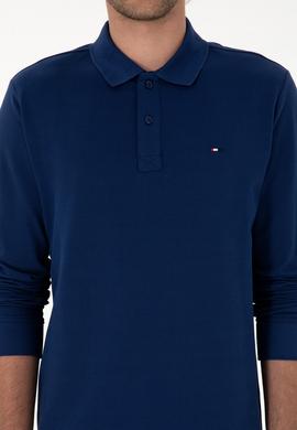 Erkek Regular Fit Polo Yaka İndigo Basic Sweatshirt - 50315941046