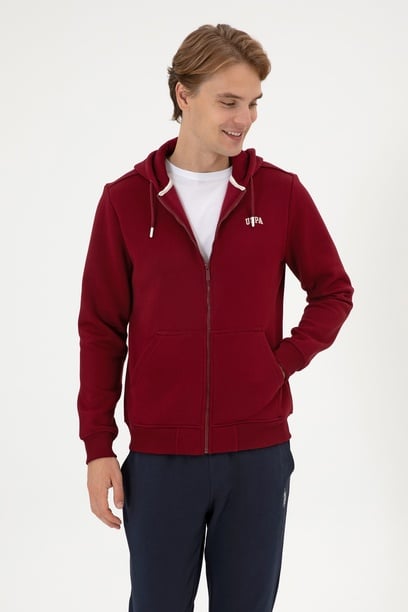 Erkek Regular Fit Bordo Şardonlu Örme Hırka