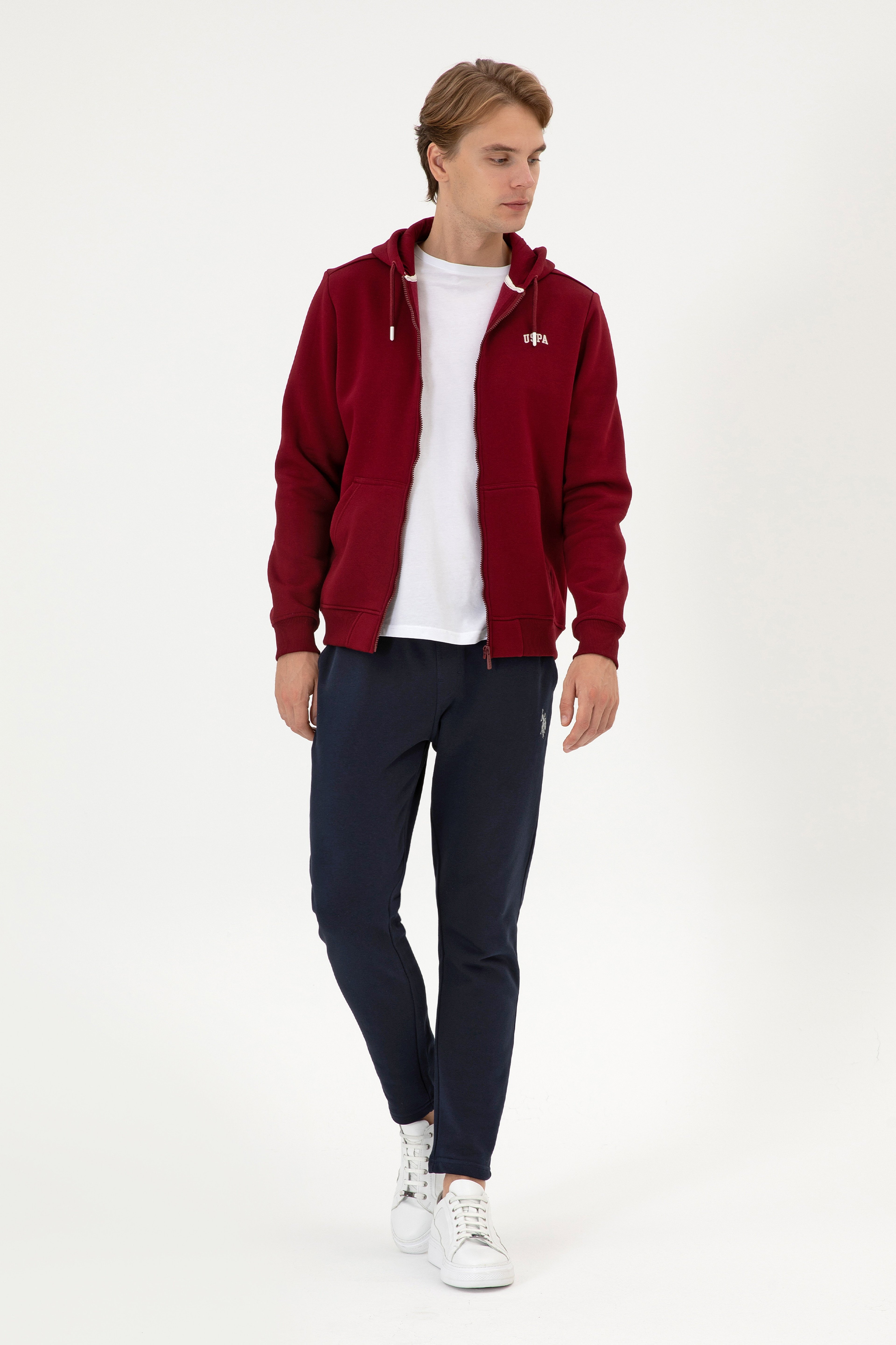 Erkek Regular Fit Bordo Şardonlu Örme Hırka