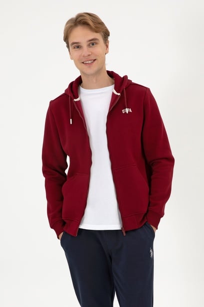 Erkek Regular Fit Bordo Şardonlu Örme Hırka