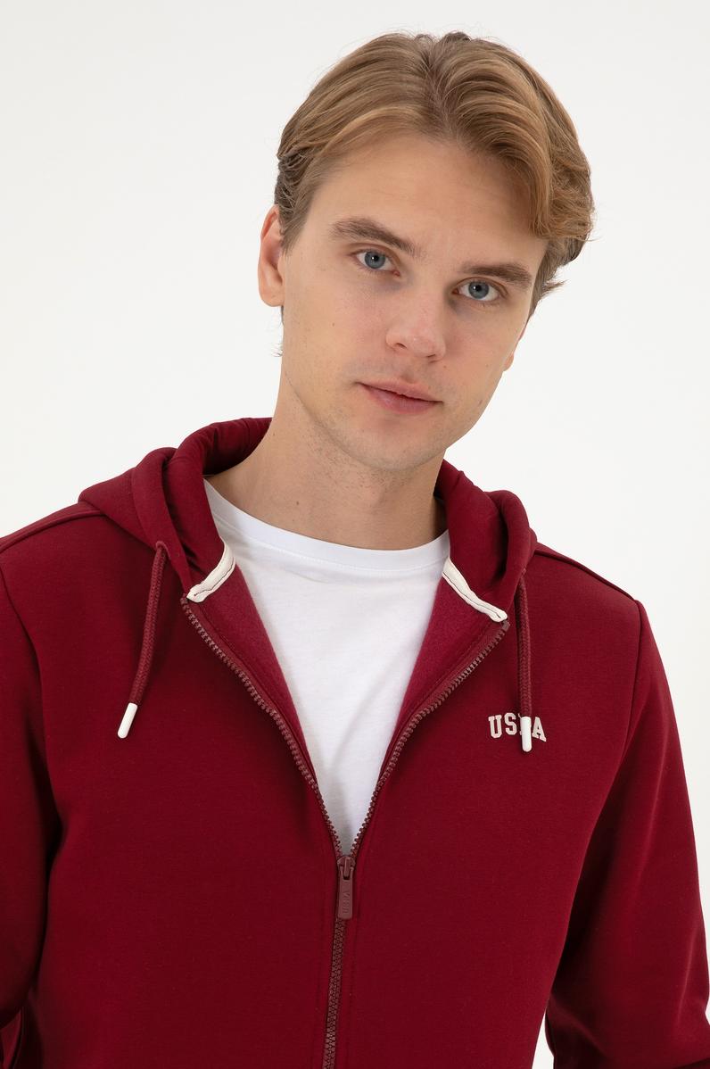 Erkek Regular Fit Bordo Şardonlu Örme Hırka