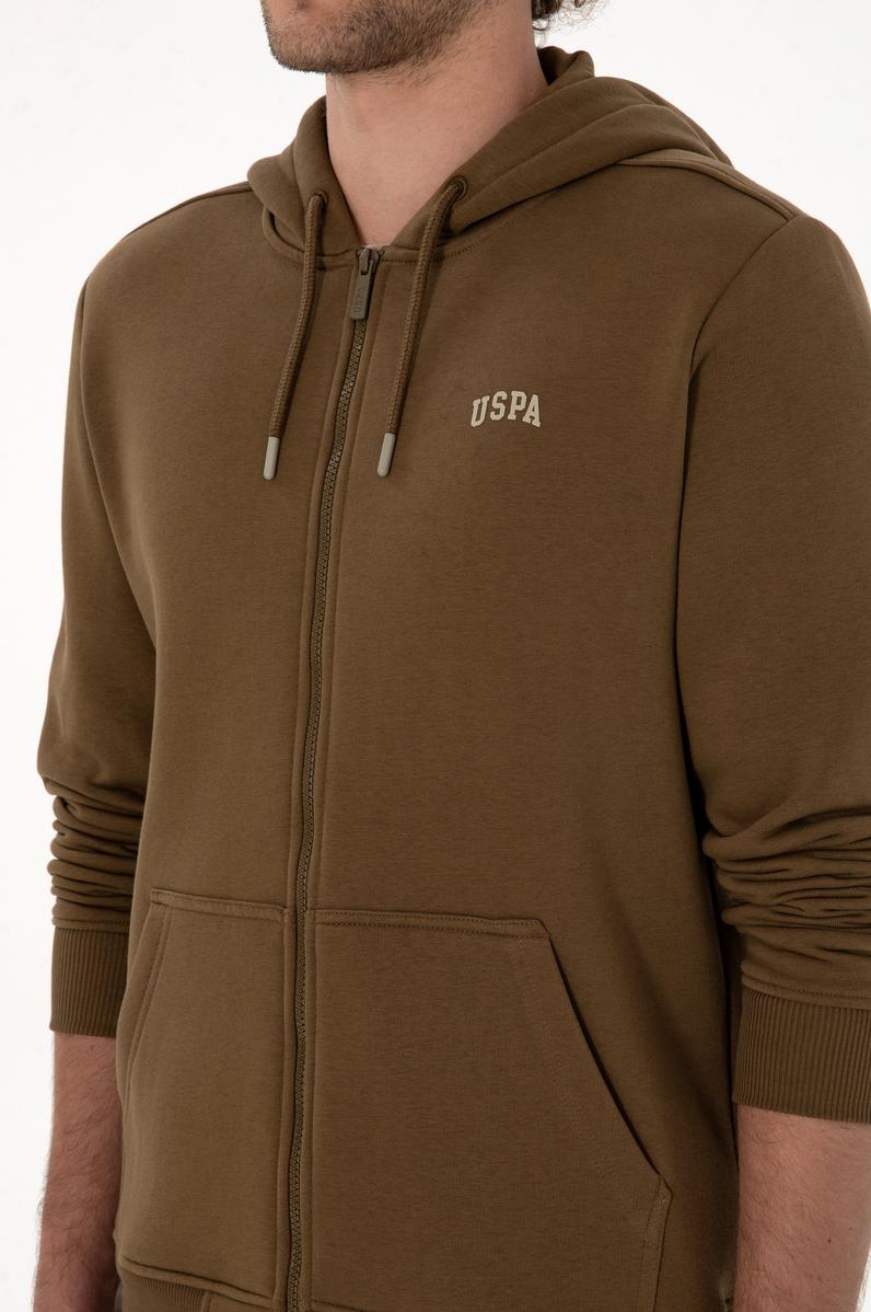 Erkek Regular Fit Haki Şardonlu Örme Hırka