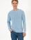 Erkek Comfort Fit Bisiklet Yaka Açık Mavi Melanj Basic Kazak