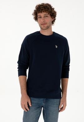 Erkek Regular Fit Bisiklet Yaka Lacivert İnce Basic Sweatshirt - 50313752037