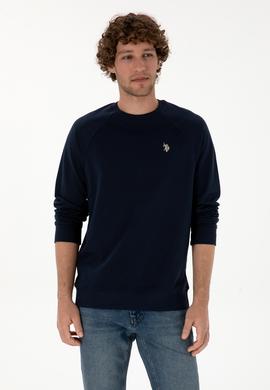 Erkek Regular Fit Bisiklet Yaka Lacivert İnce Basic Sweatshirt - 50313752037