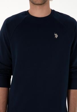 Erkek Regular Fit Bisiklet Yaka Lacivert İnce Basic Sweatshirt - 50313752037