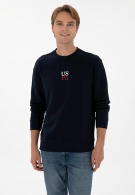 Erkek Bisiklet Yaka Comfort Fit Lacivert Basic Sweatshirt - 50313760031