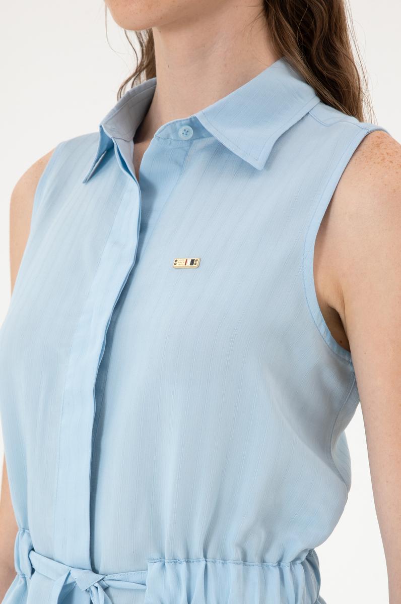 Kadın Açık Mavi Dokuma Elbise