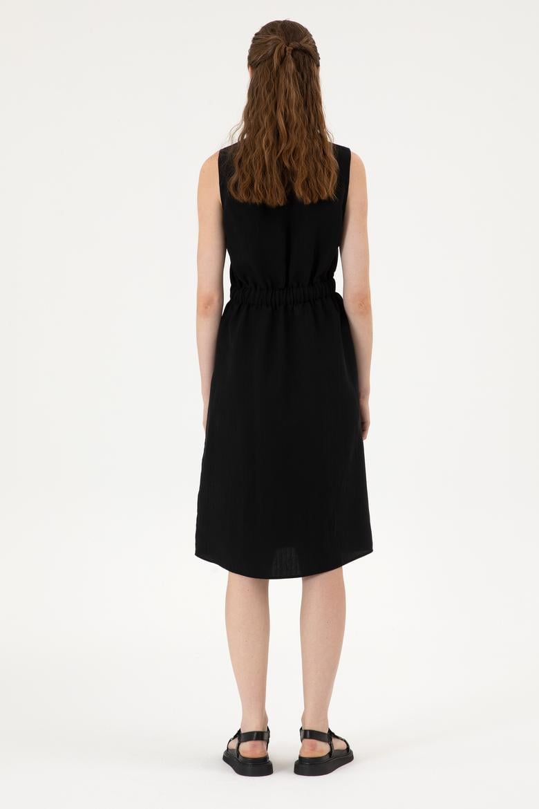 Kadın Siyah Dokuma Elbise - 50306605011