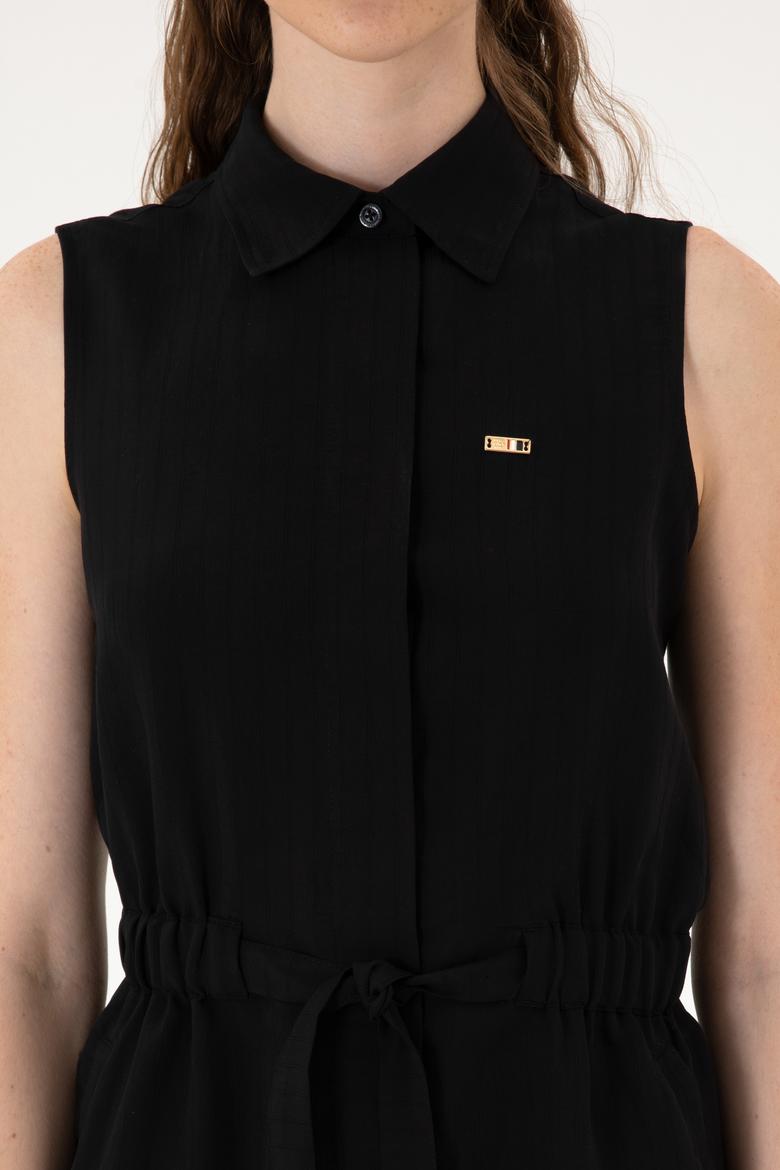 Kadın Siyah Dokuma Elbise - 50306605011