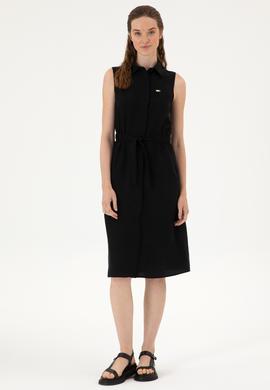 Kadın Siyah Dokuma Elbise - 50306605011