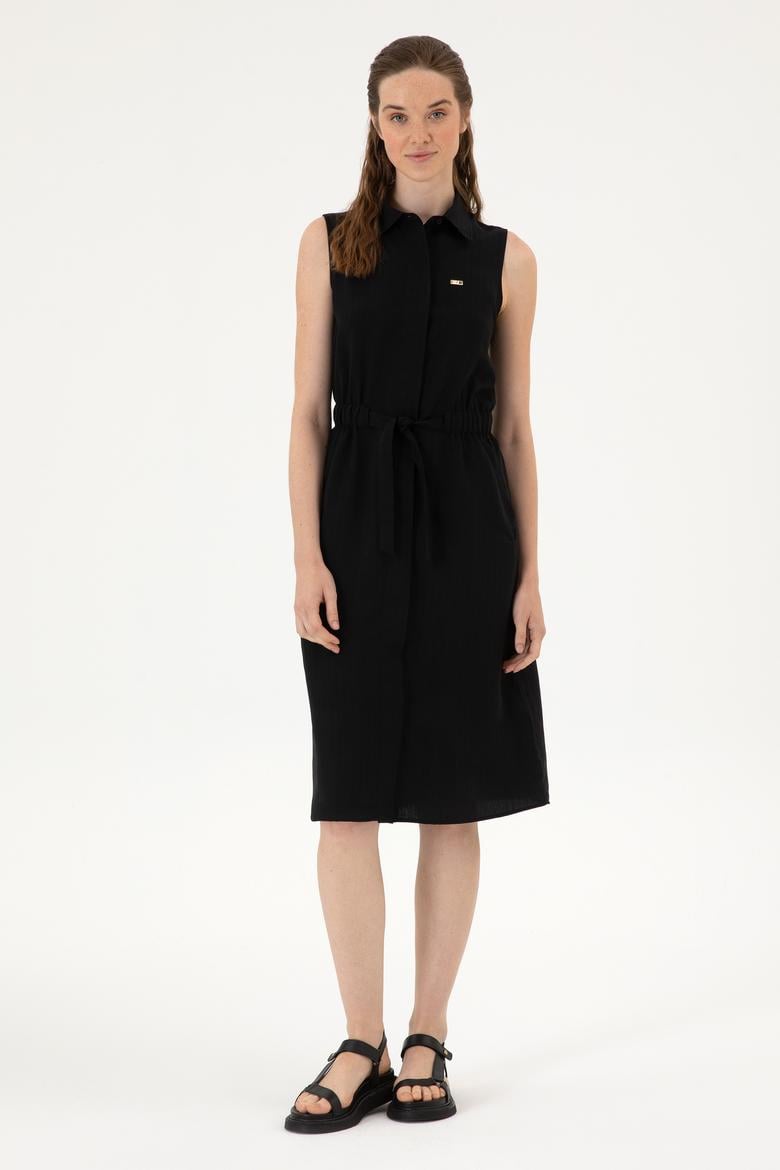 Kadın Siyah Dokuma Elbise