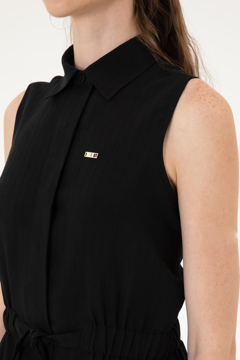 Kadın Siyah Dokuma Elbise - 50306605011