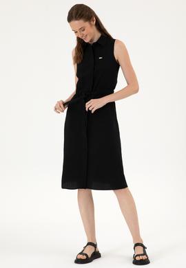 Kadın Siyah Dokuma Elbise - 50306605011