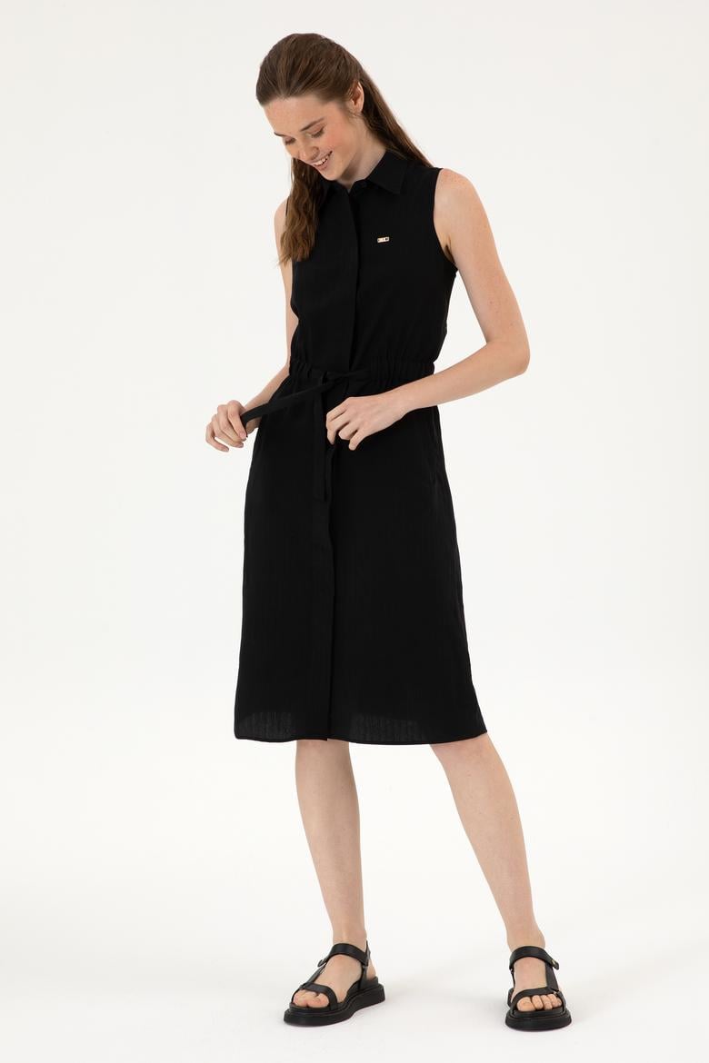 Kadın Siyah Dokuma Elbise - 50306605011