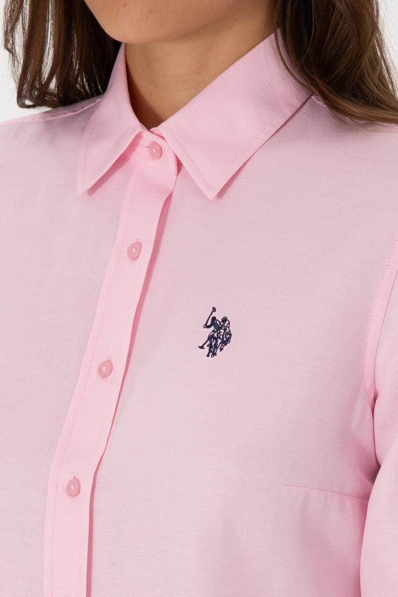 Kadın Pembe Uzun Kollu Basic Gömlek - 50316711131