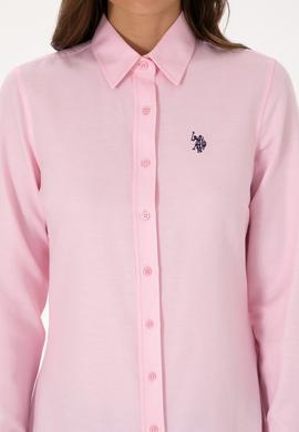 Kadın Pembe Uzun Kollu Basic Gömlek - 50316711131
