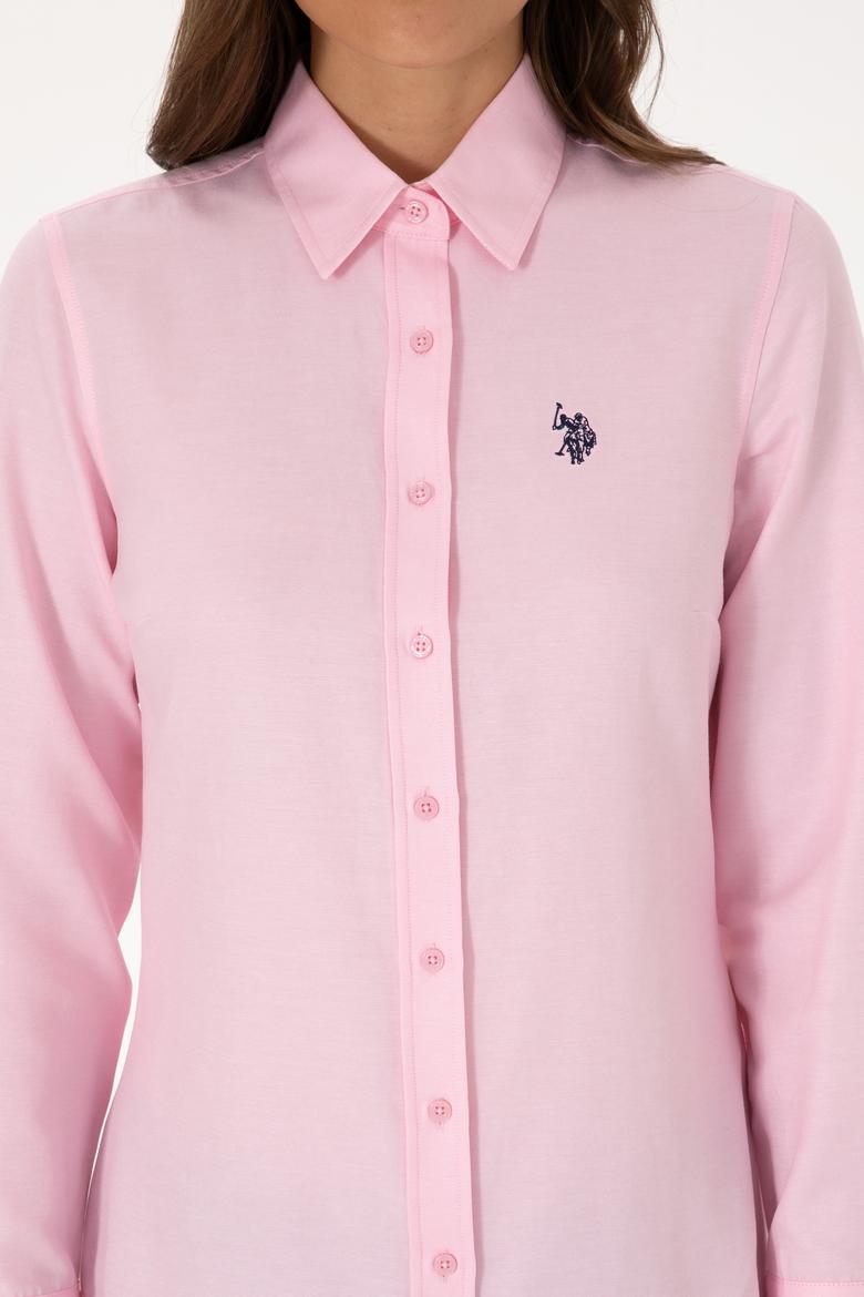 Kadın Pembe Uzun Kollu Basic Gömlek - 50316711131