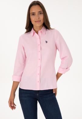 Kadın Pembe Uzun Kollu Basic Gömlek - 50316711131