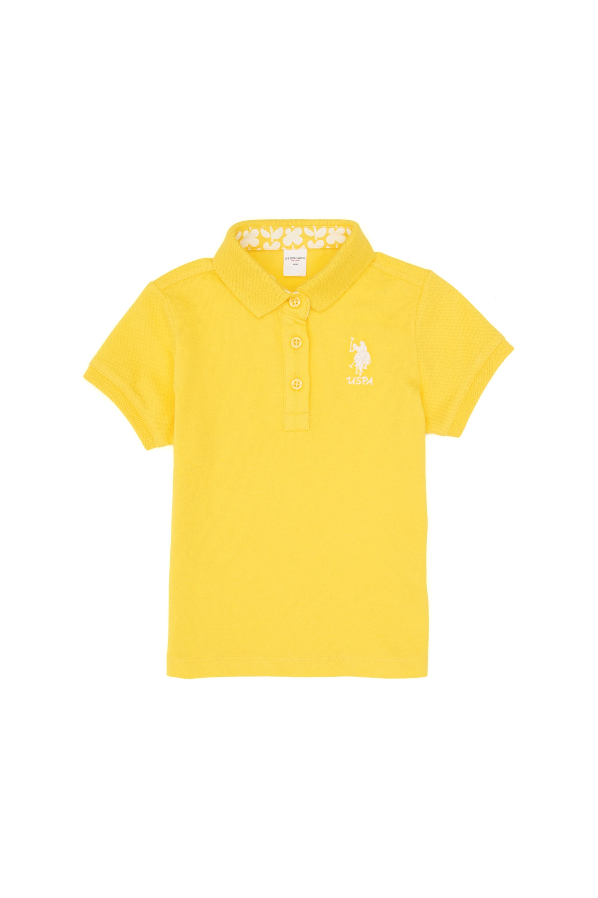 Kız Bebek Sarı Polo Yaka Basic Tişört - Image 1