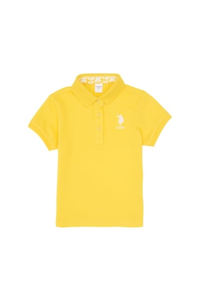 Kız Bebek Sarı Polo Yaka Basic Tişört