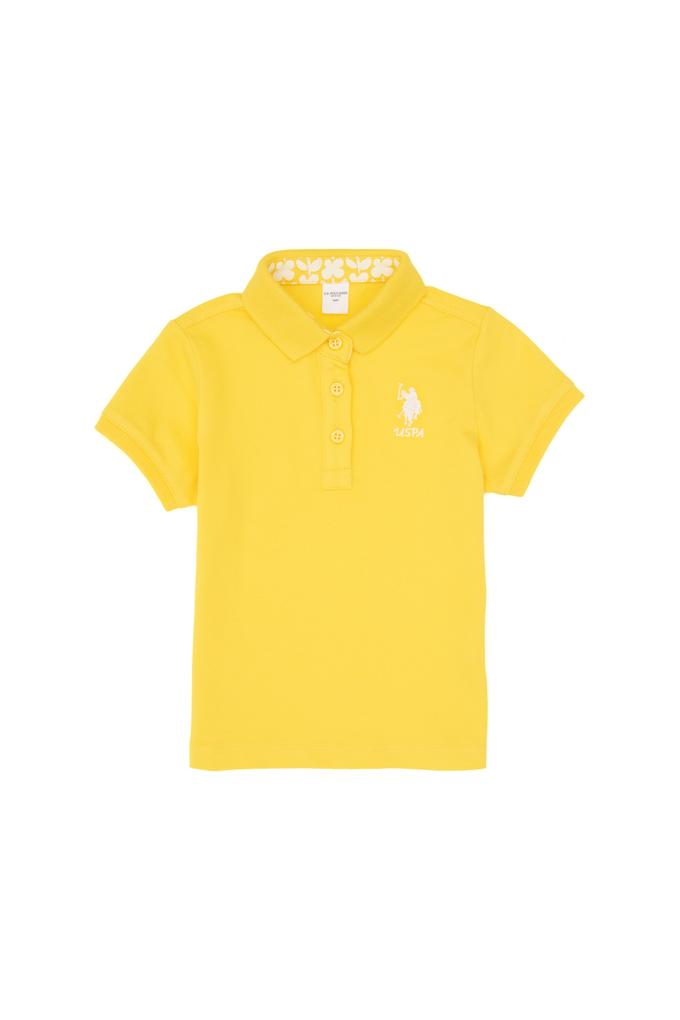 Kız Bebek Sarı Polo Yaka Basic Tişört