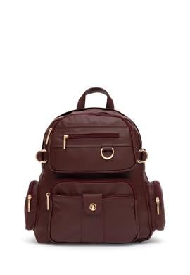 Kadın Bordo Yumuşak Sırt Çantası - 50317805002