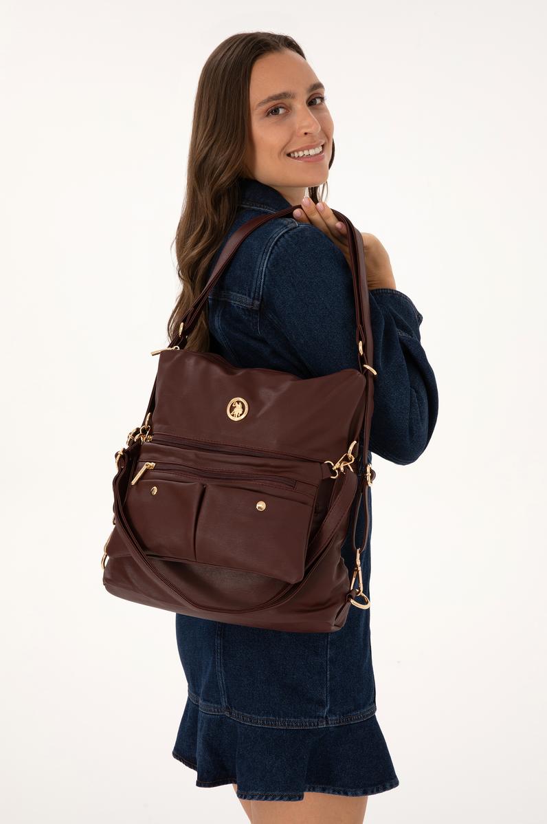 Kadın Bordo Yumuşak Sırt Ve Kol Çantası