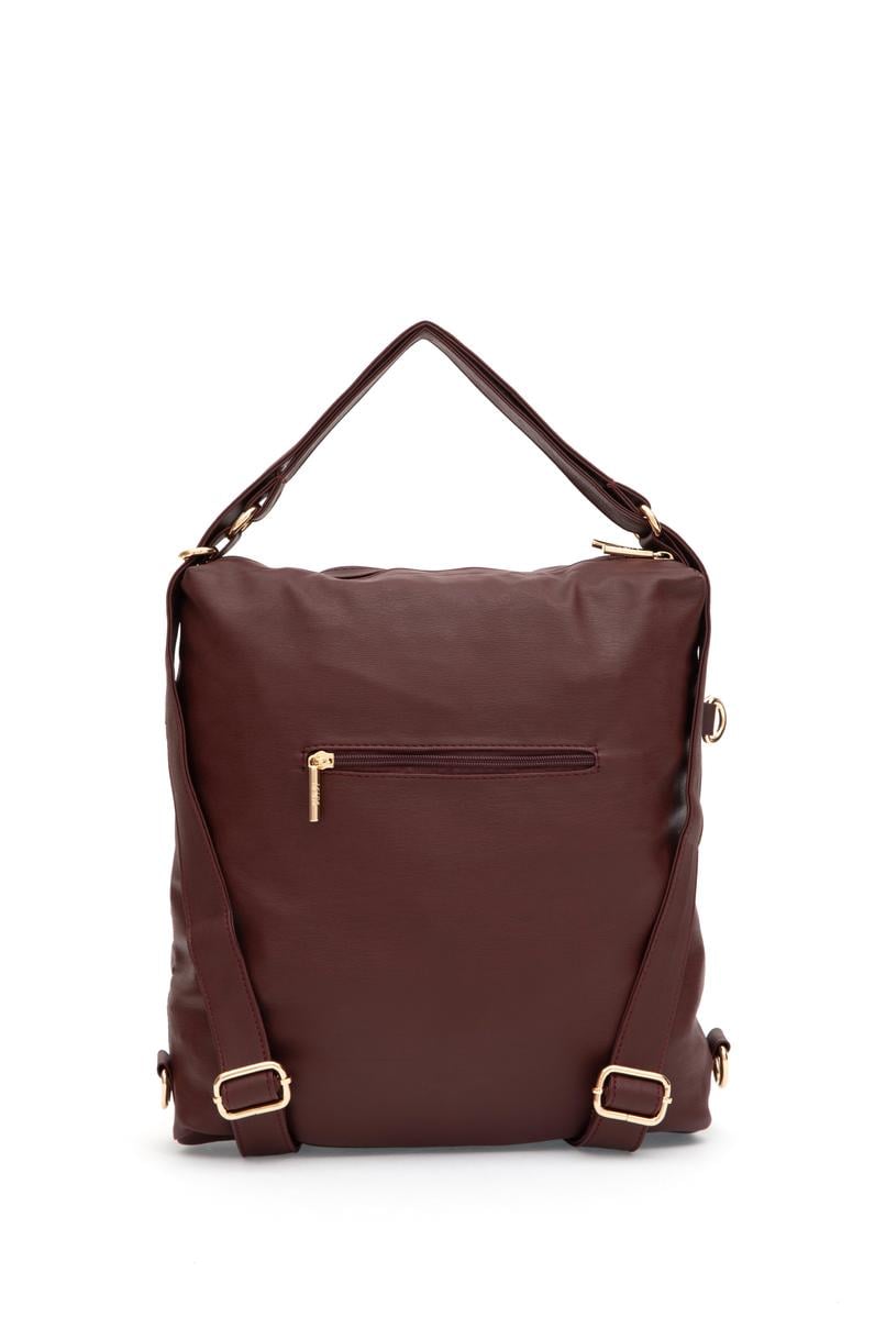 Kadın Bordo Yumuşak Sırt Ve Kol Çantası