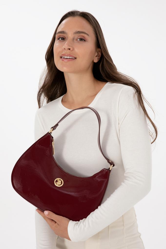 Kadın Bordo Rugan Kol Çantası