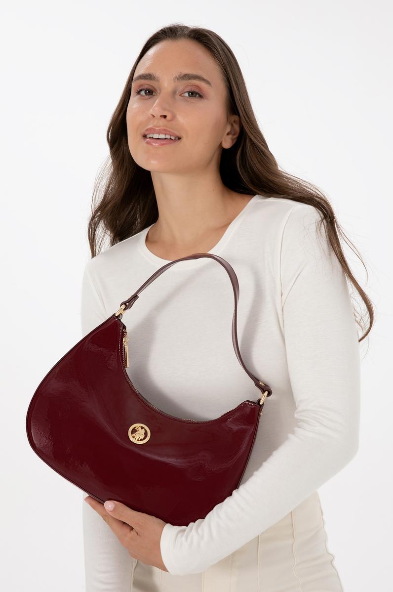 Kadın Bordo Rugan Kol Çantası