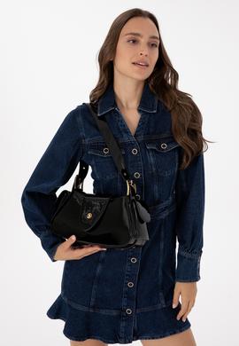 Kadın Siyah Rugan Kol Çantası - 50317835001