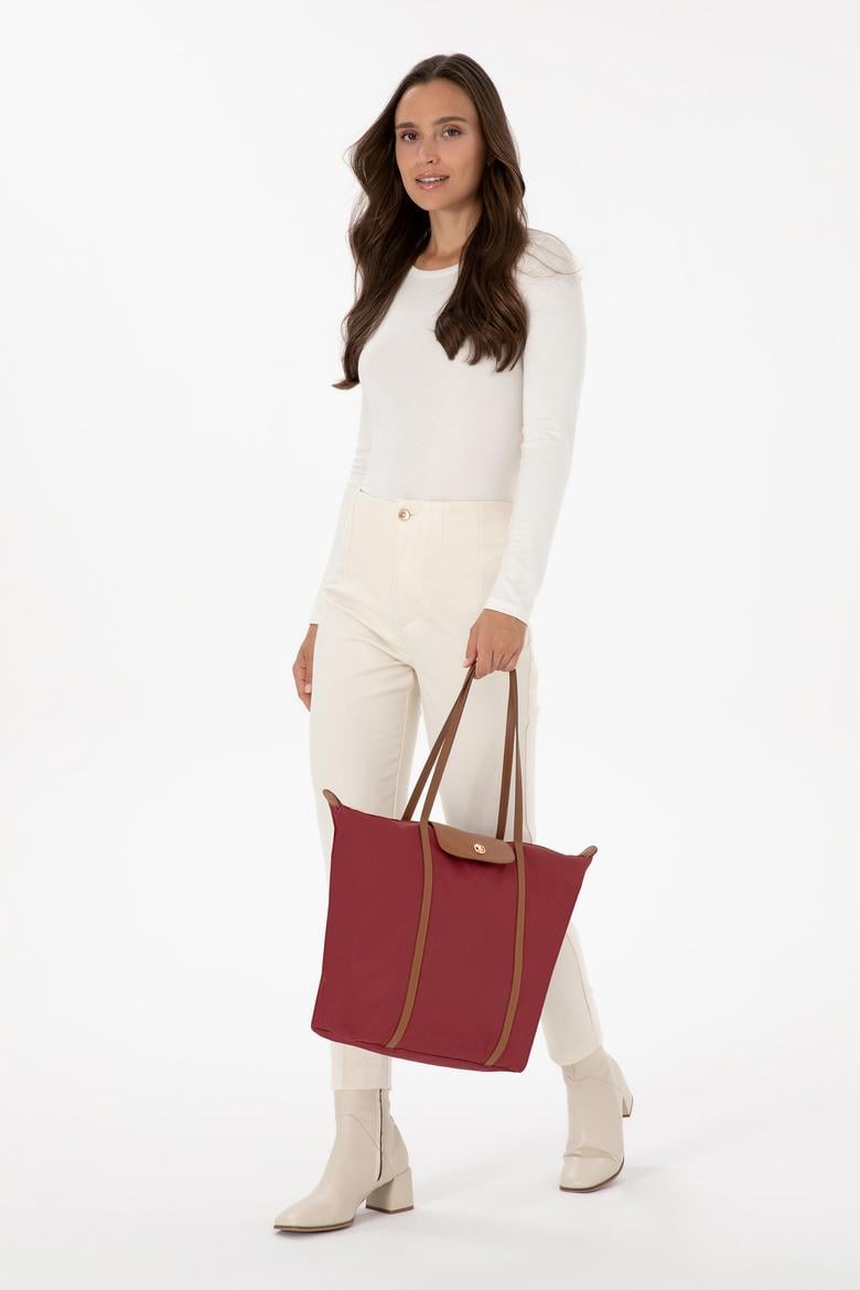 Kadın Bordo Kapitone Kol Çantası