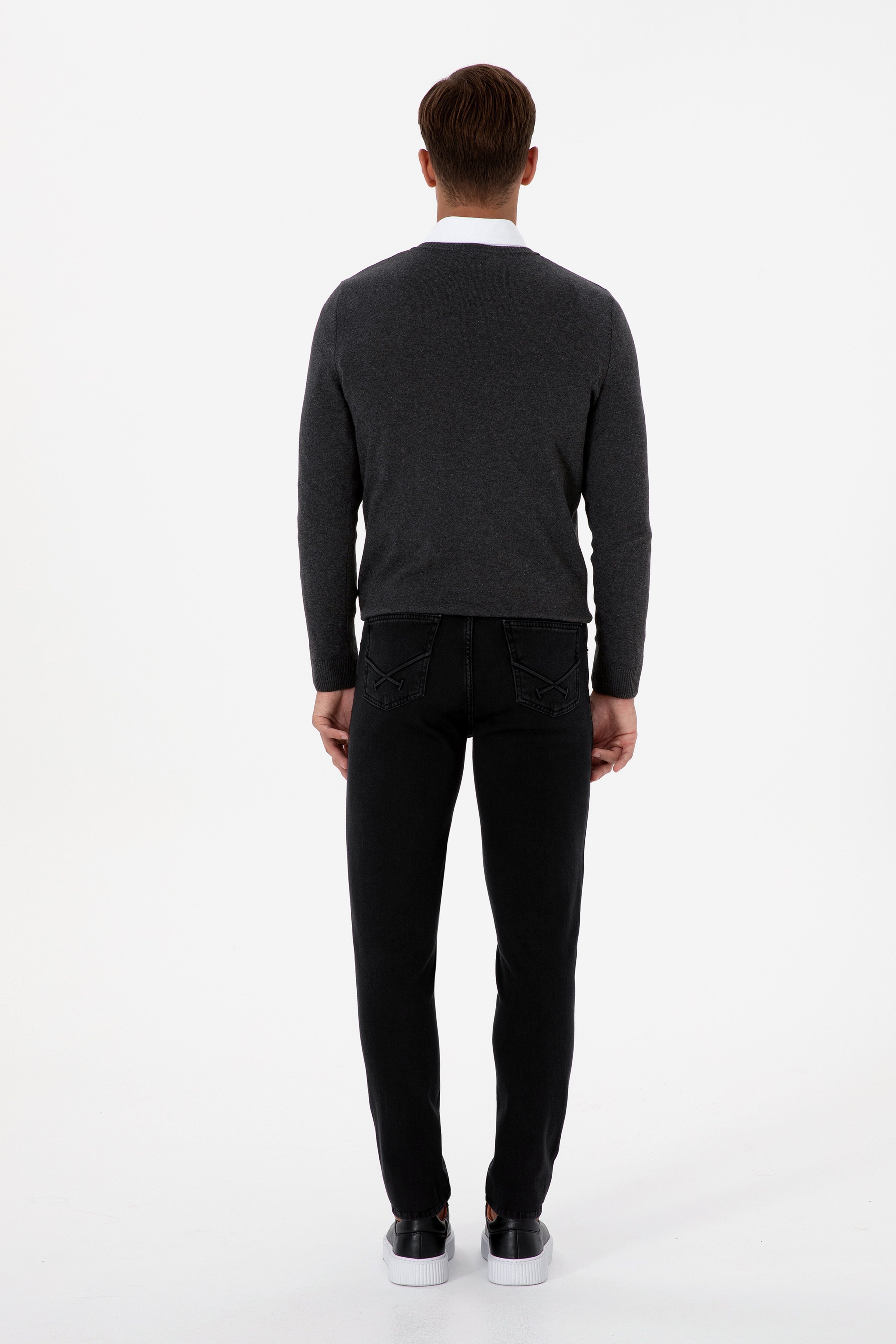 Erkek Siyah Slim Fit Jean Pantolon - Image 4