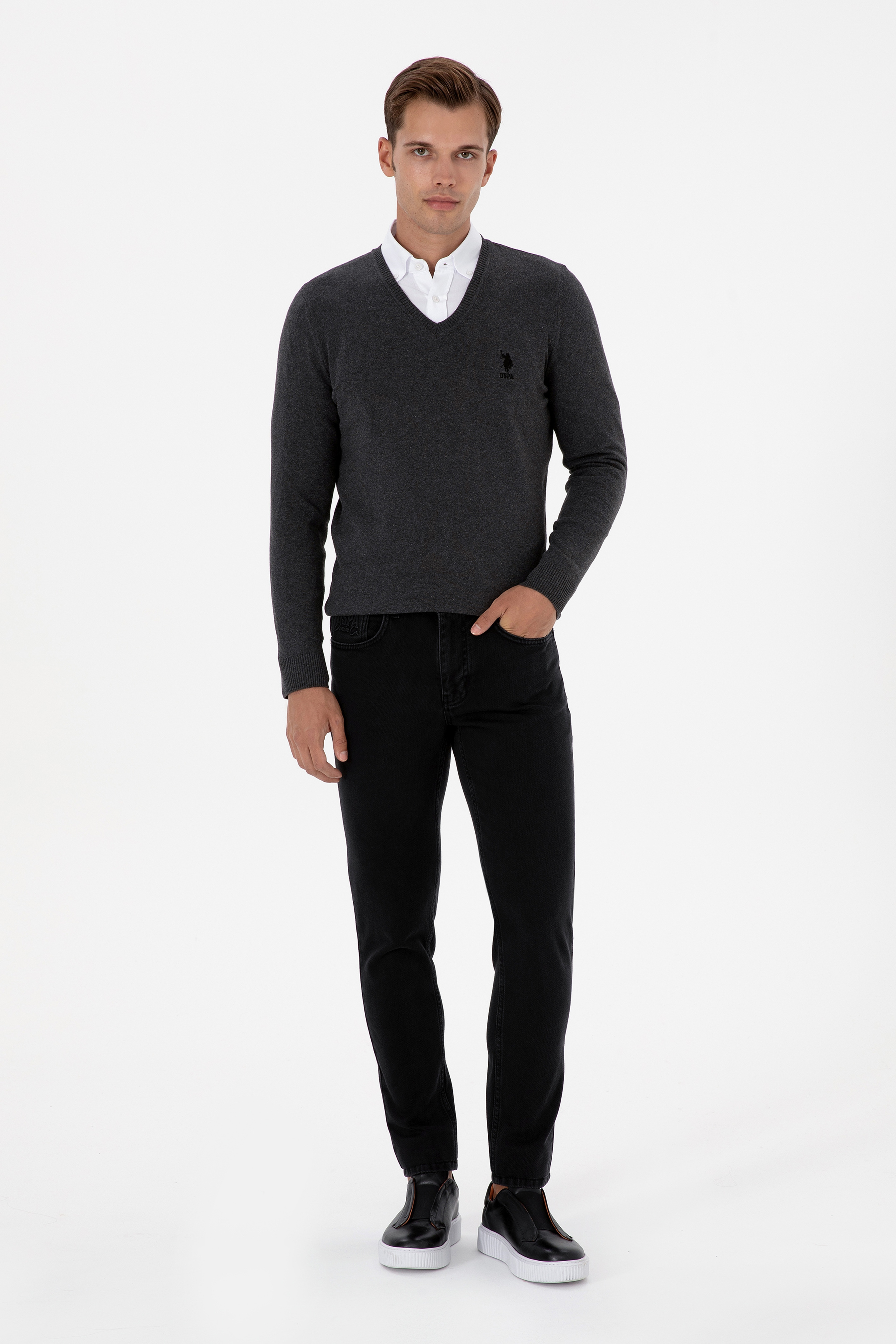 Erkek Siyah Slim Fit Jean Pantolon - Image 1