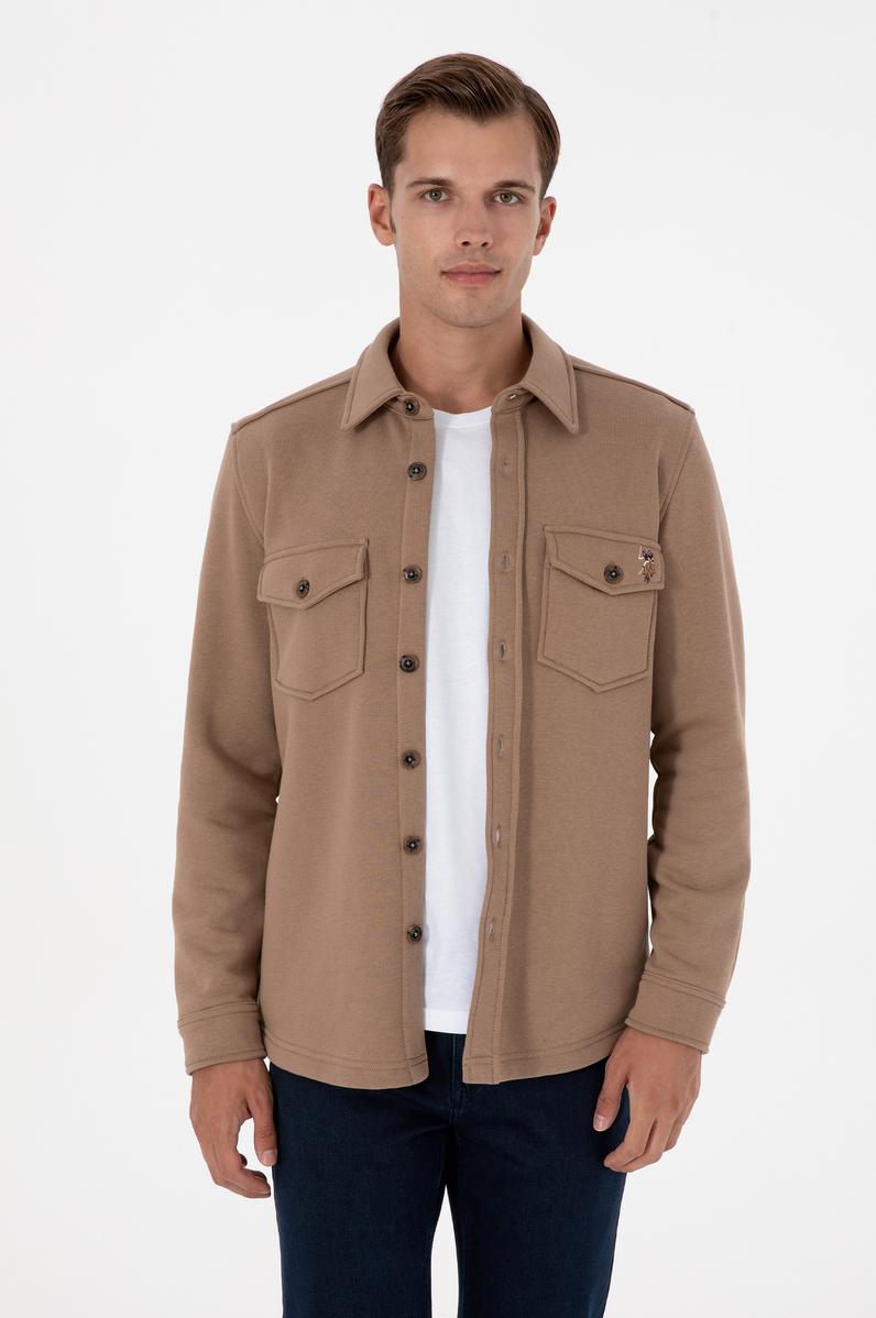 Erkek Camel Örme Gömlek