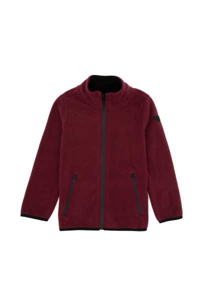 Erkek Çocuk Bordo Polar Örme Hırka