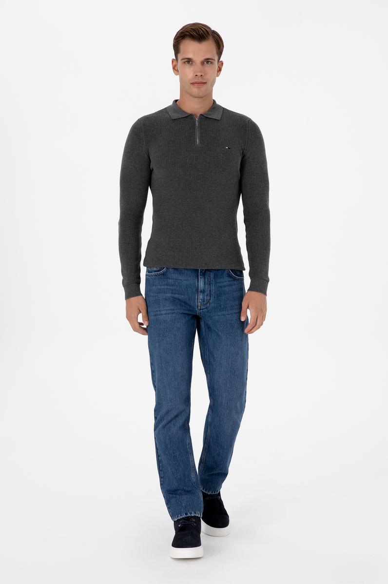 Erkek Mavi Straight Fit Jean Pantolon