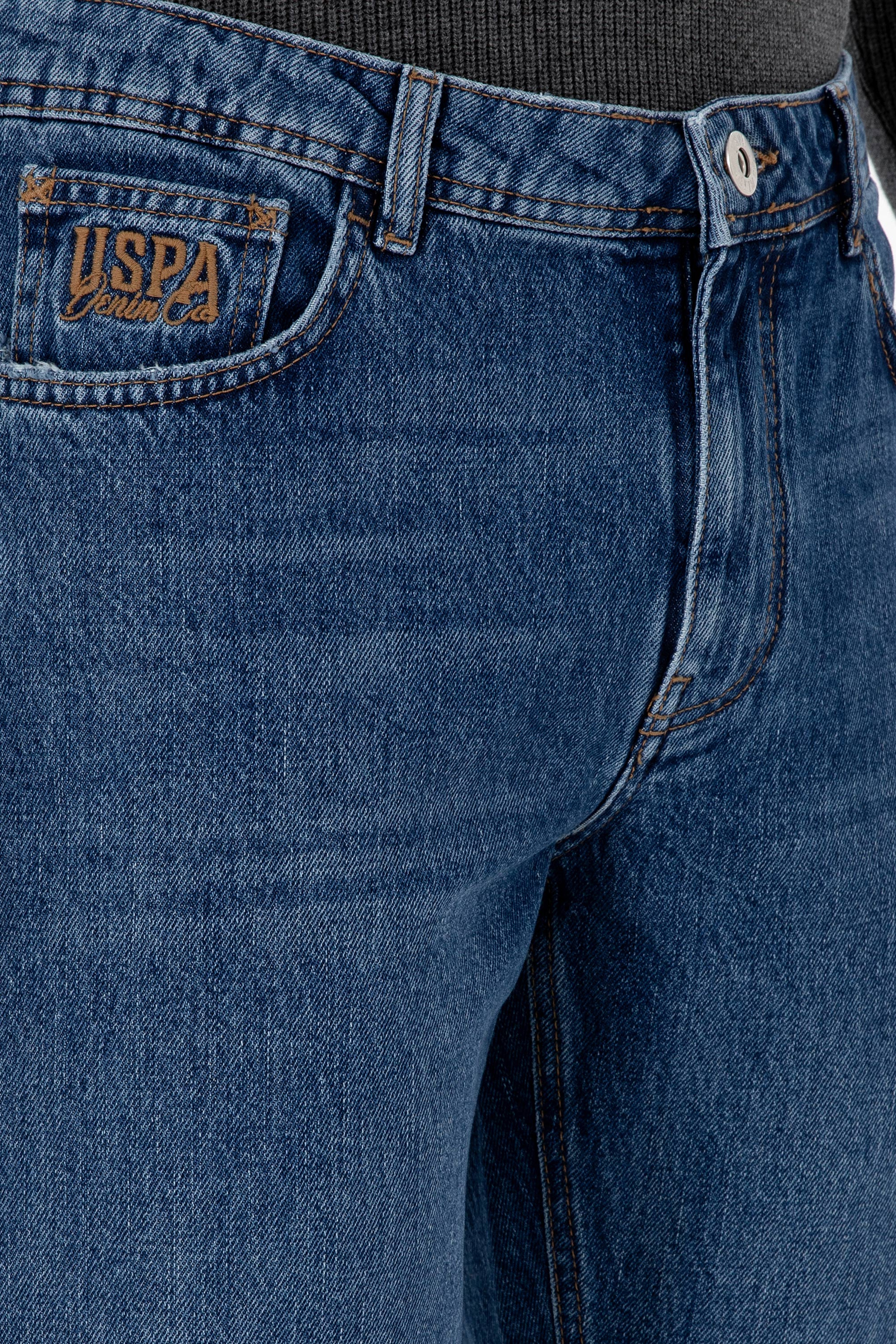 Erkek Mavi Straight Fit Jean Pantolon