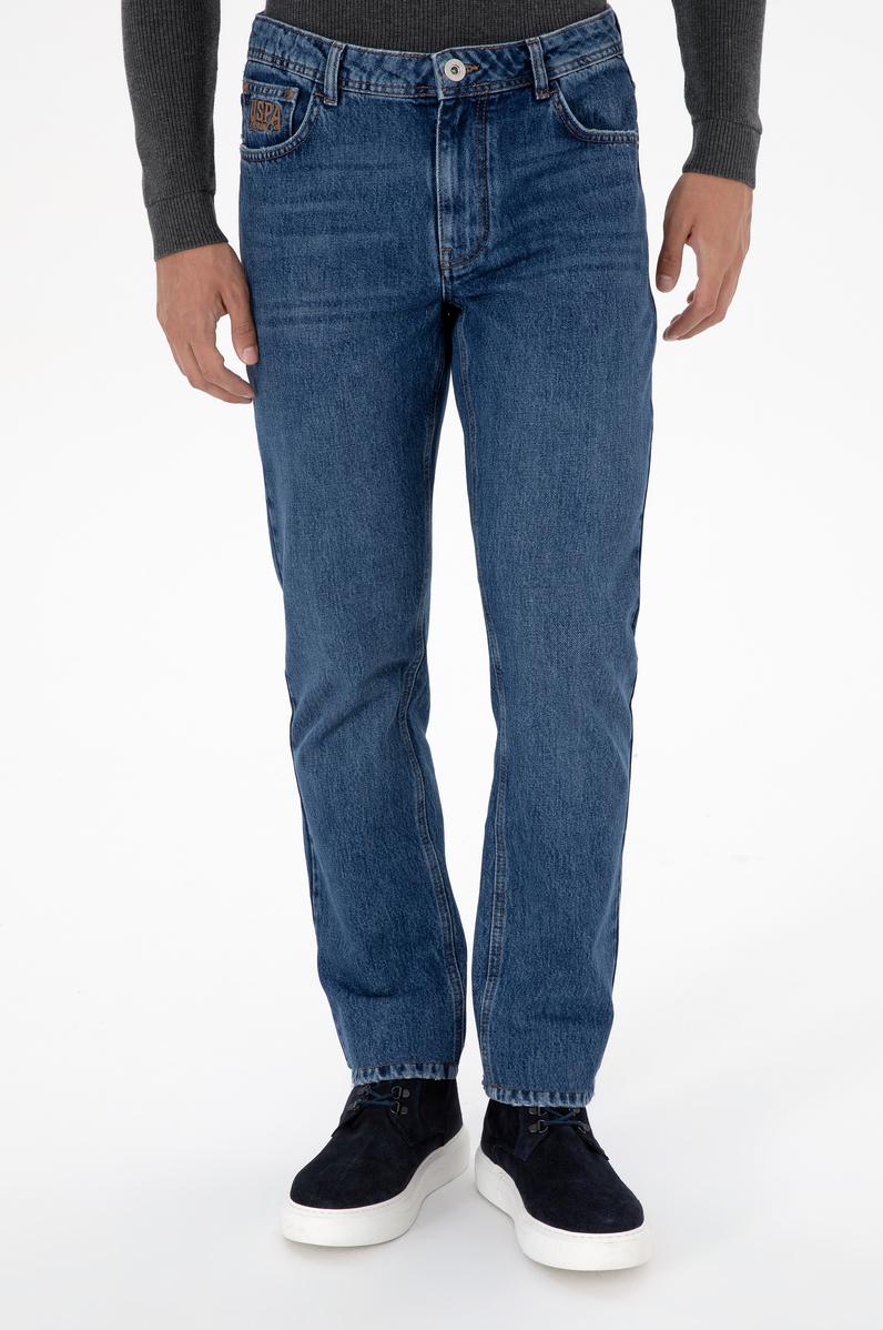 Erkek Mavi Straight Fit Jean Pantolon