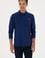 Erkek Regular Fit Polo Yaka İndigo Basic Sweatshirt