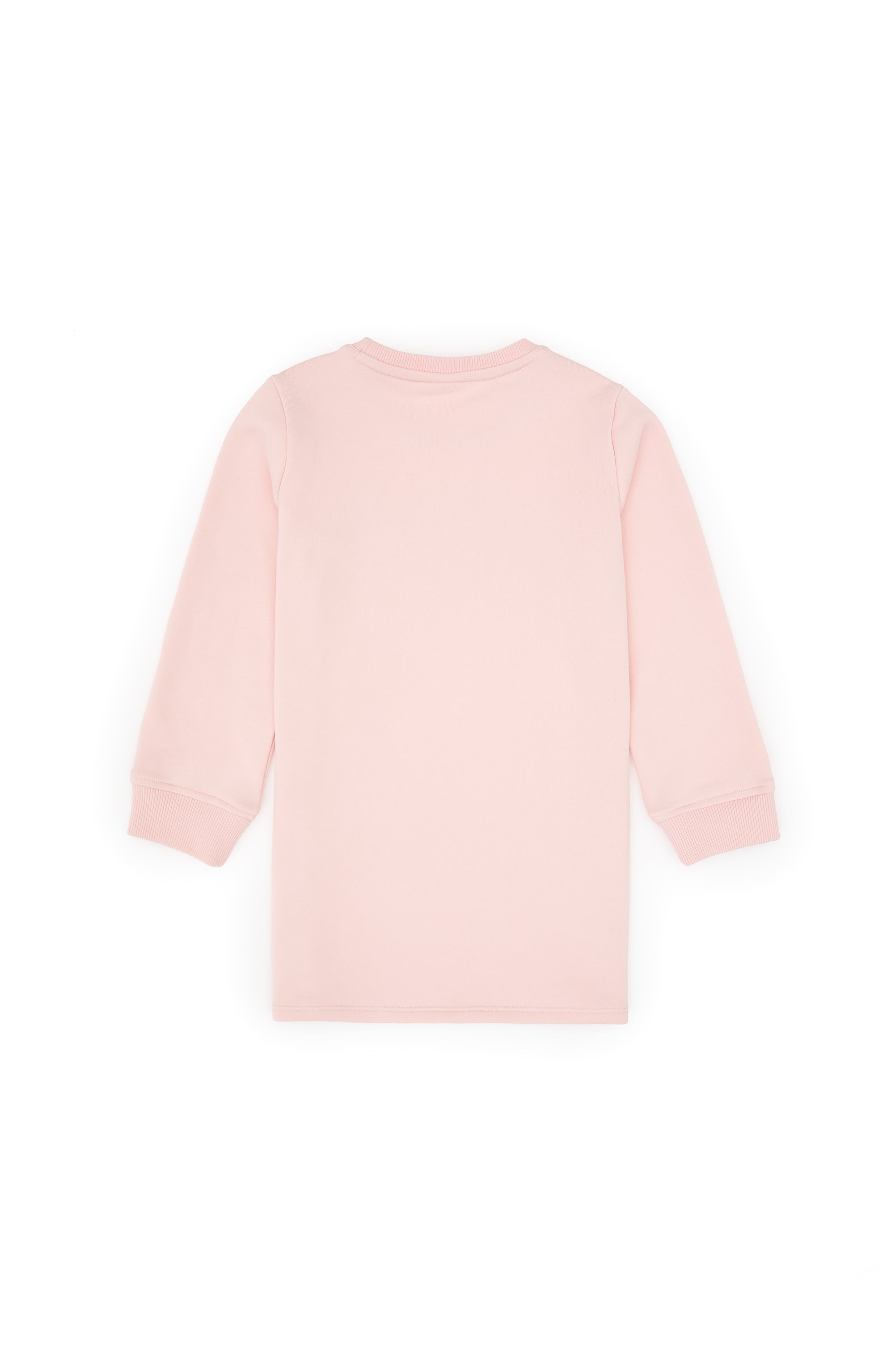 Kız Çocuk Toz Pembe Payet İşlemeli Sweat Örme Elbise - Image 3